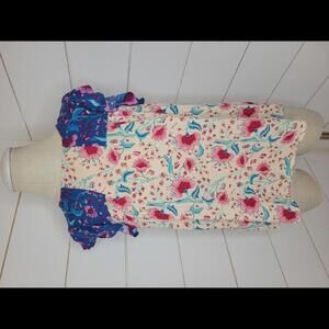 NWT Boutique Andree By Unit cream blue & pink floral blouse